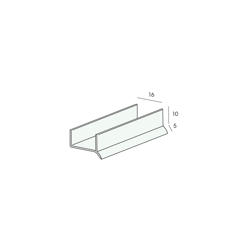 Tekening Afdichtingprofiel voor keukenplint 16mm