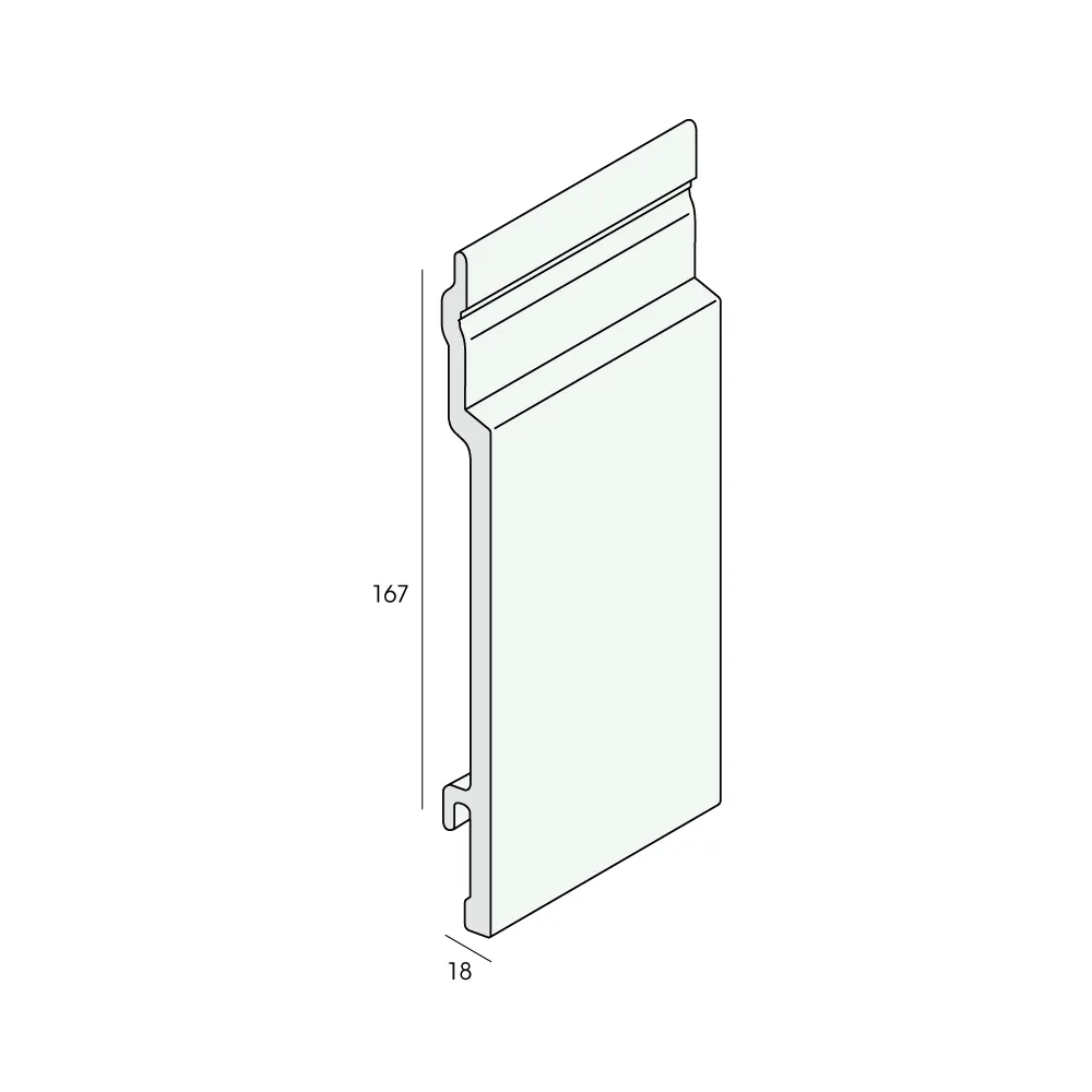 Tekening Novicell sponningdeel 167mm grove nerf