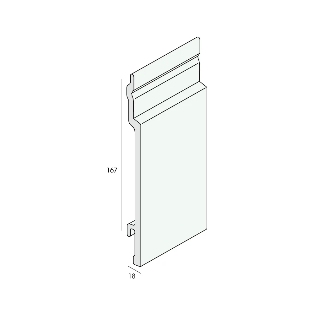 Tekening Novicell sponningdeel 167 mm fijne nerf