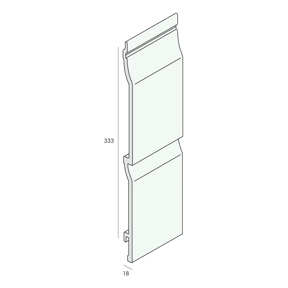 Tekening Novicell rabat 333mm grove nerf (dubbel)