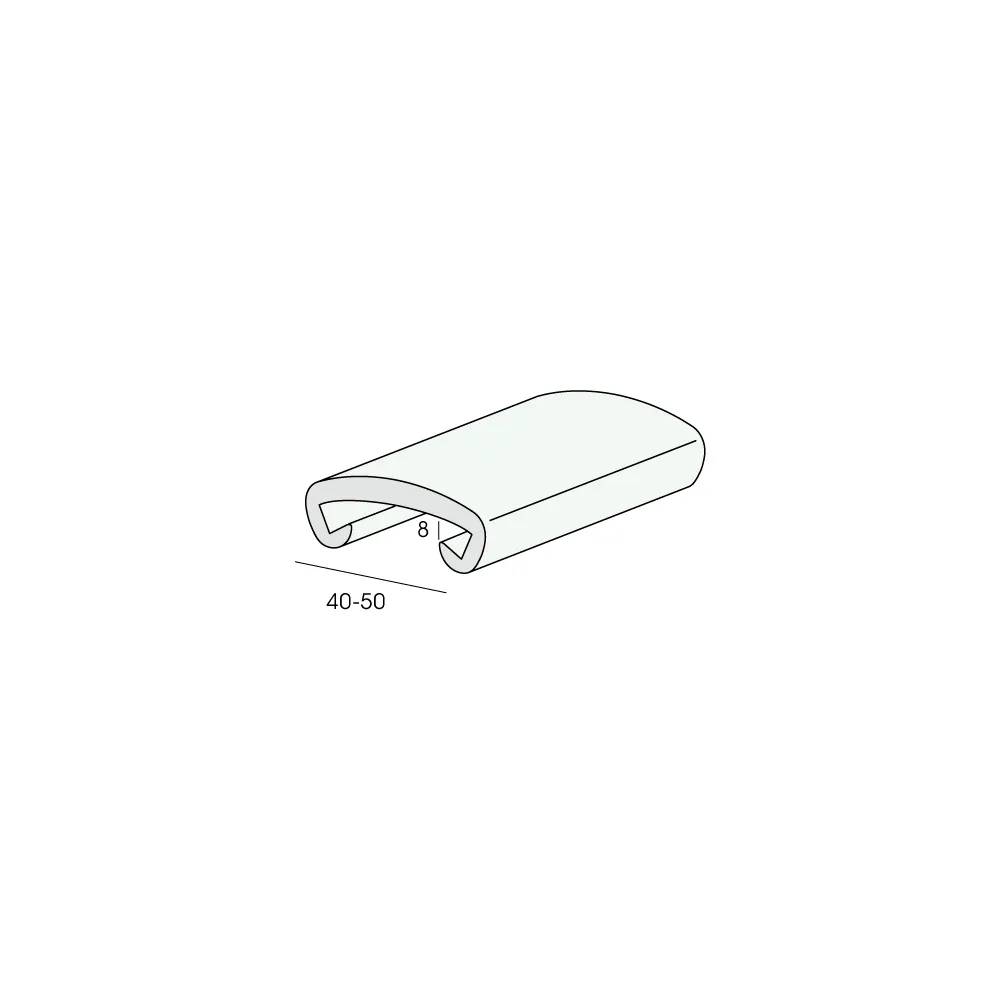 Tekening Leuningprofiel inwendig 40x8mm