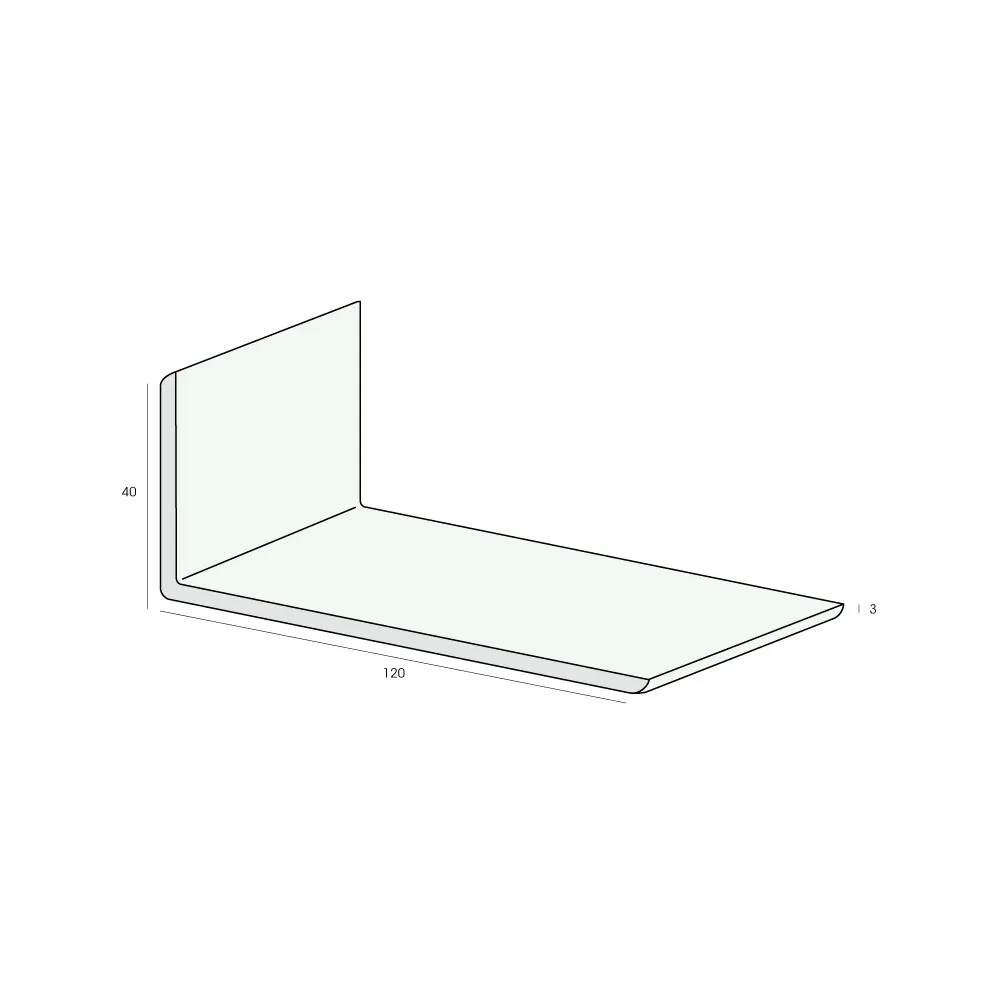 Tekening Hoekprofiel 120x40x3mm