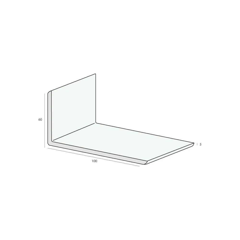 Tekening Hoekprofiel 100x60x3mm