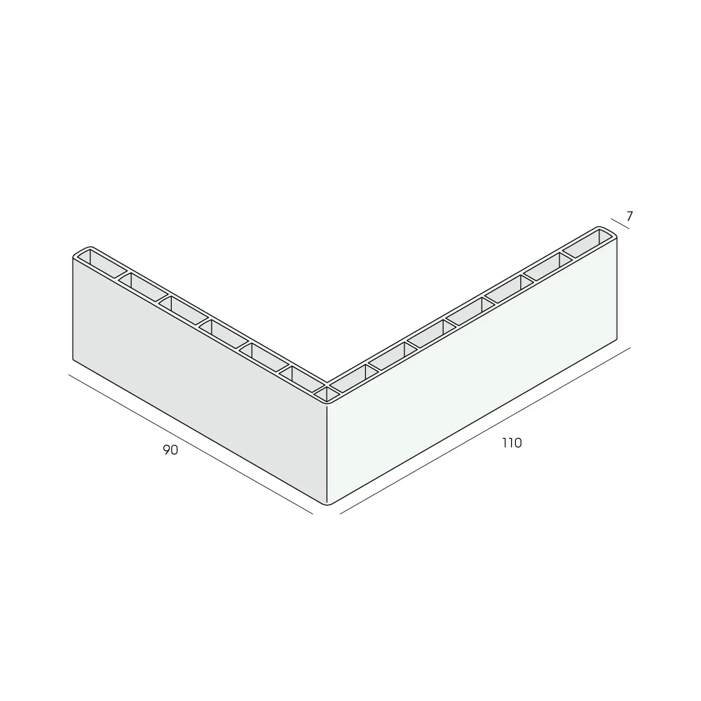 Tekening Hoekprofiel 110x90x7mm