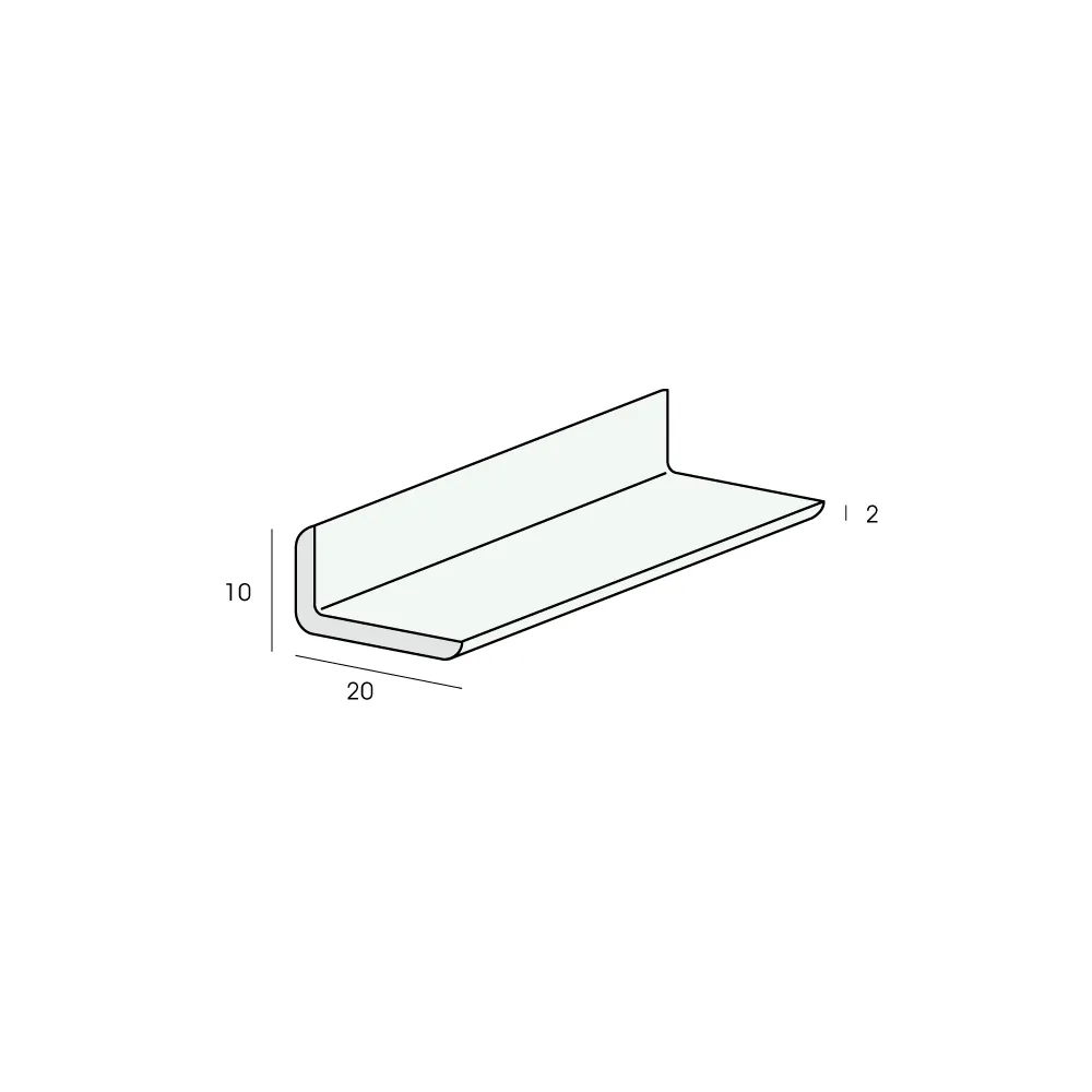 Tekening Hoekprofiel 20x10x2mm