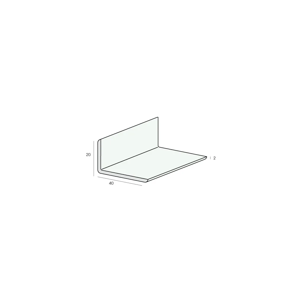 Tekening Hoekprofiel 40x20x2mm
