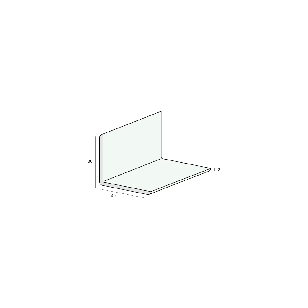 Tekening Hoekprofiel 40x30x2mm