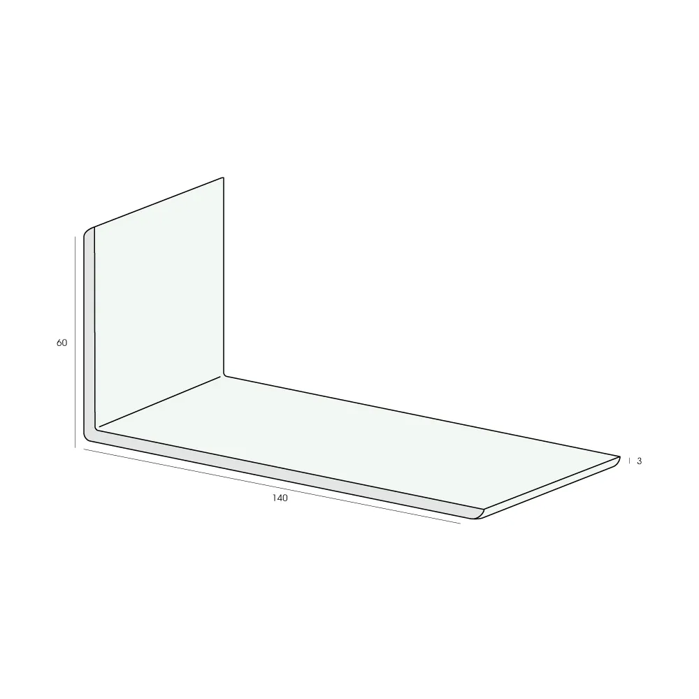 Tekening Hoekprofiel 140x60x3mm