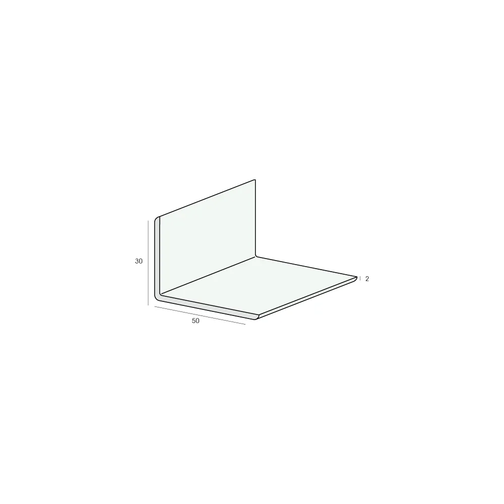 Tekening Hoekprofiel 50x30x2mm