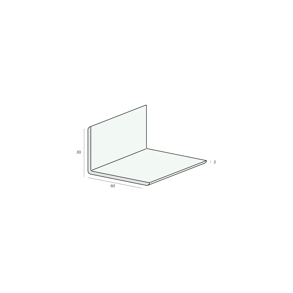 Tekening Hoekprofiel 60x30x2mm