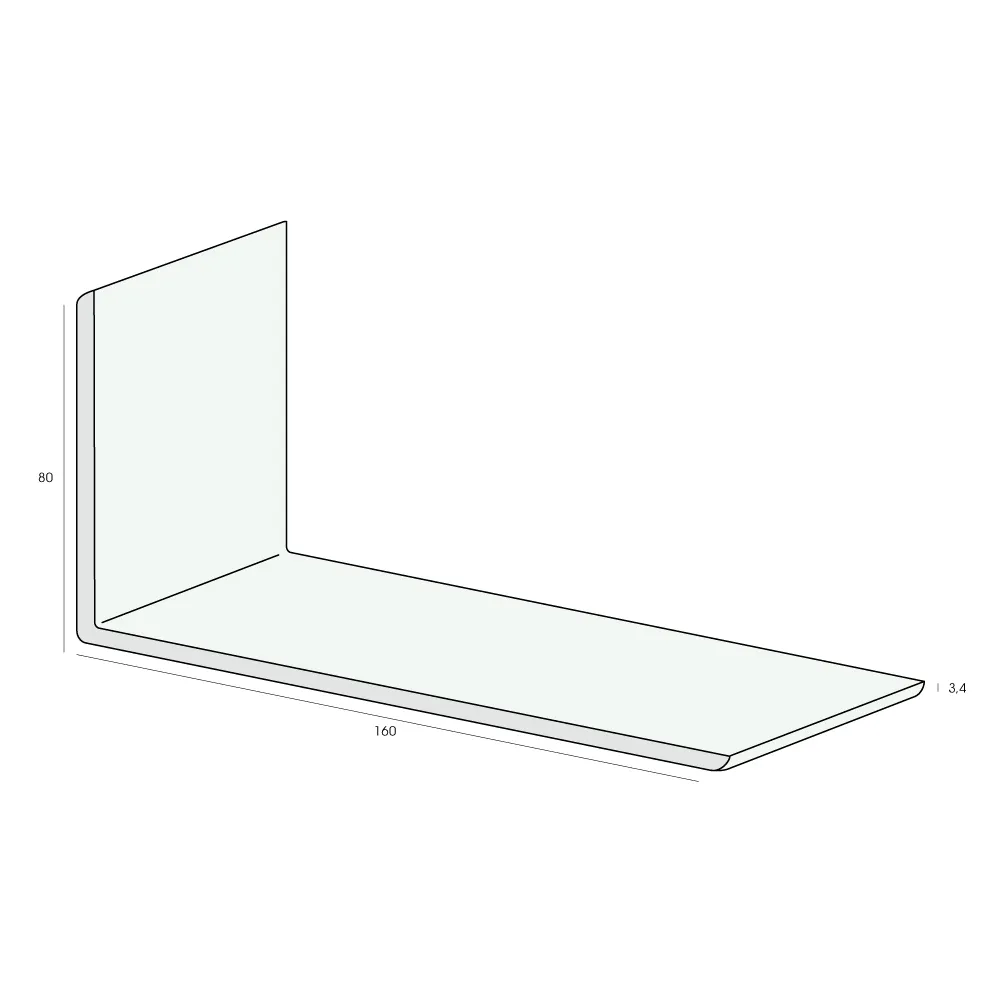 Tekening Hoekprofiel 160x80x3,4mm