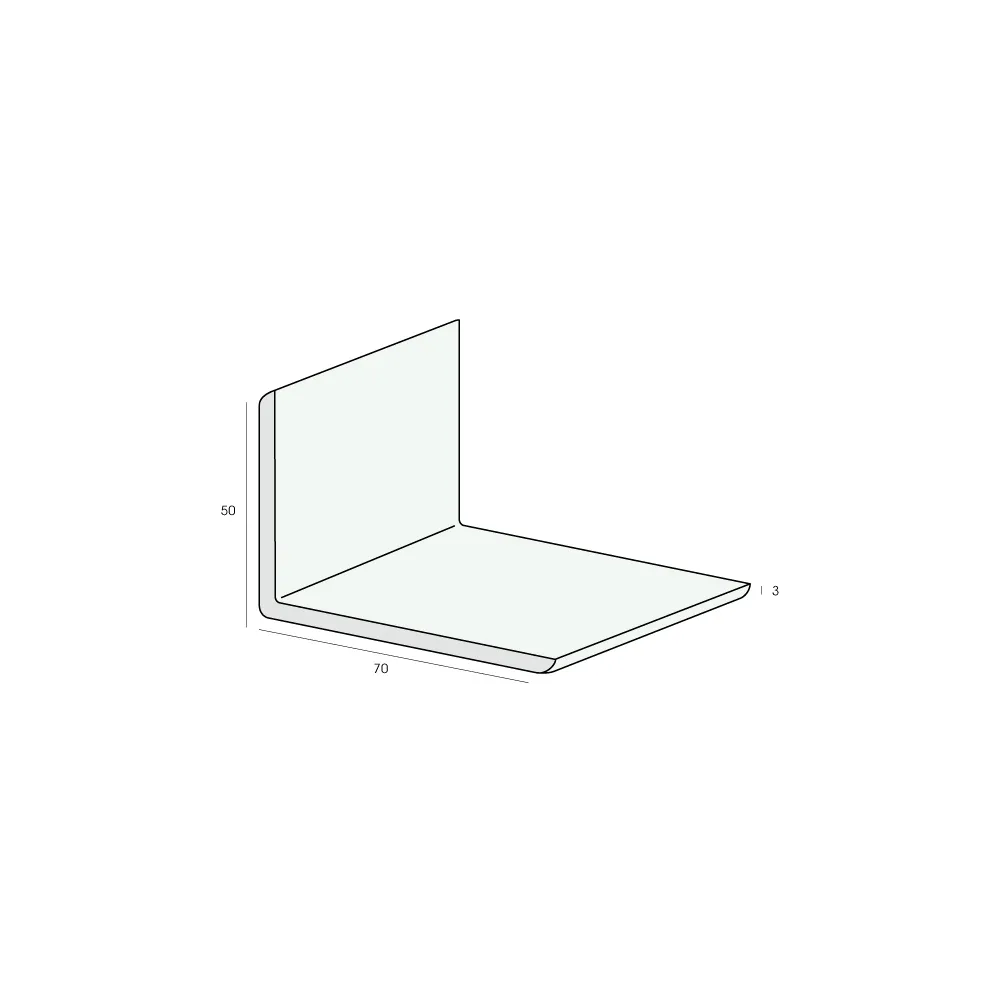 Tekening Hoekprofiel 70x50x3mm