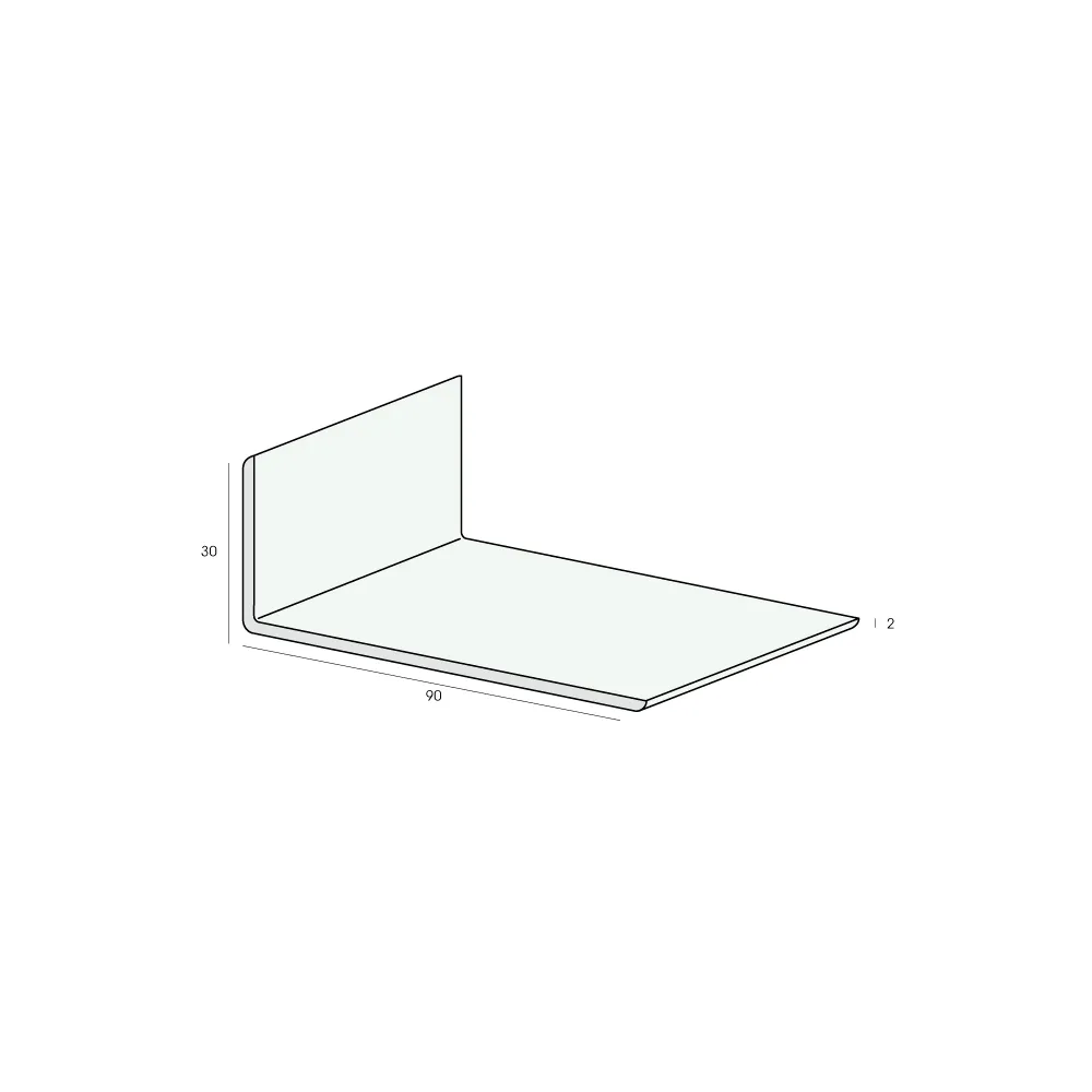 Tekening Hoekprofiel 90x30x2mm