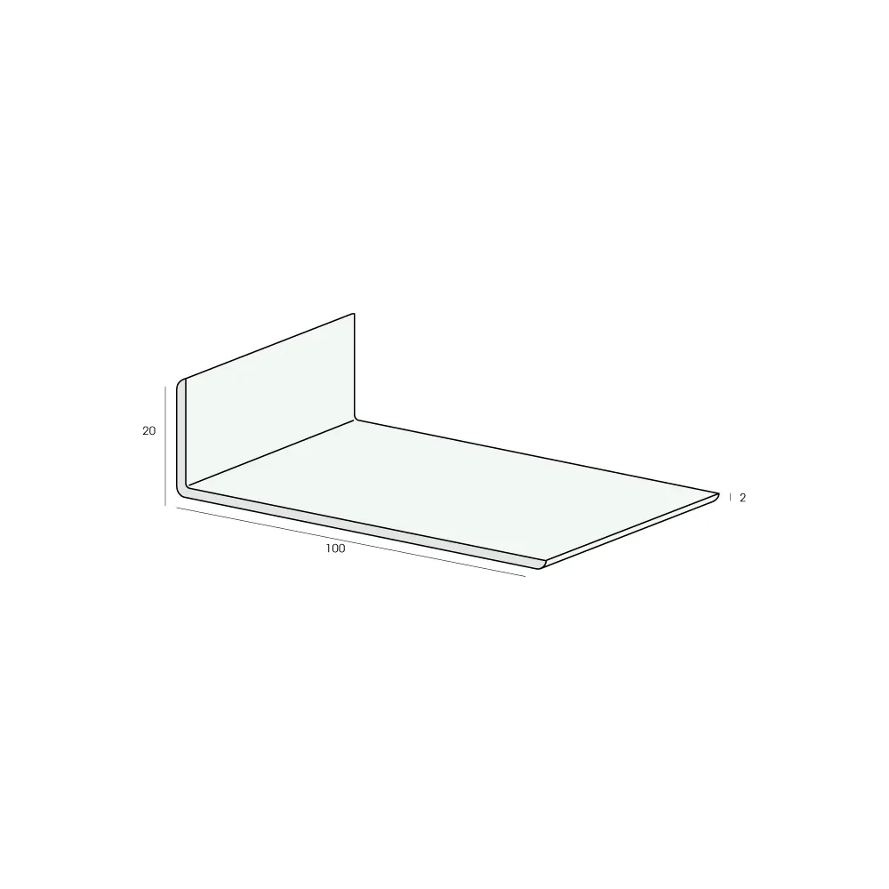 Tekening Hoekprofiel 100x20x2mm