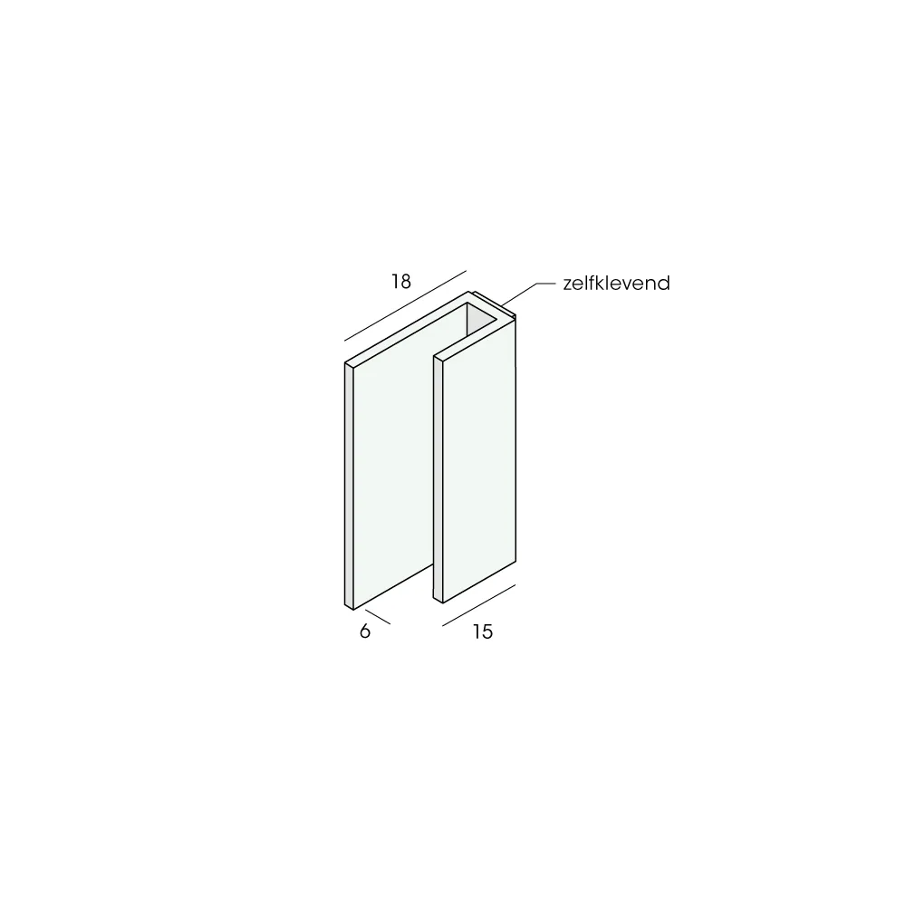Tekening Aansluitprofiel 7mm, zelfklevend