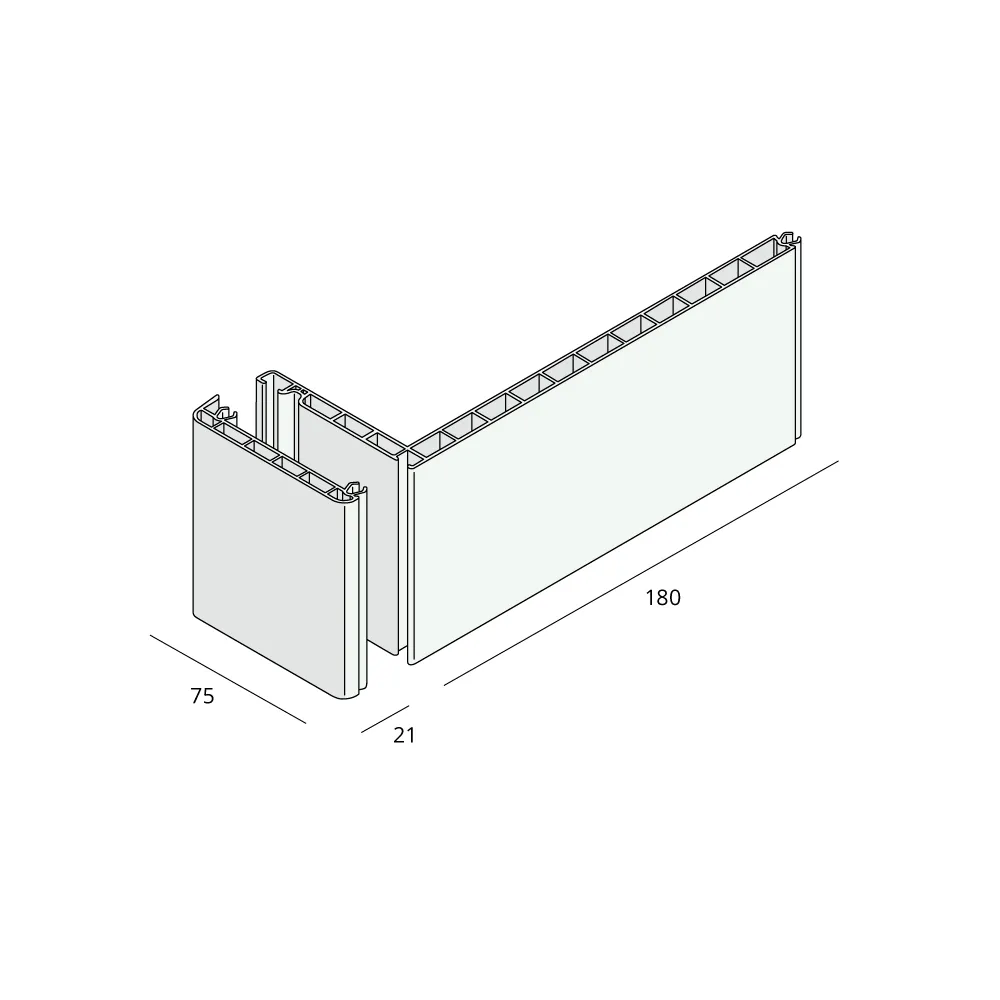 Tekening Beleglijst 75mm