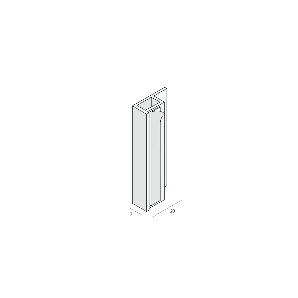 Tekening Holkamer platprofiel 20x7mm, zelfklevend