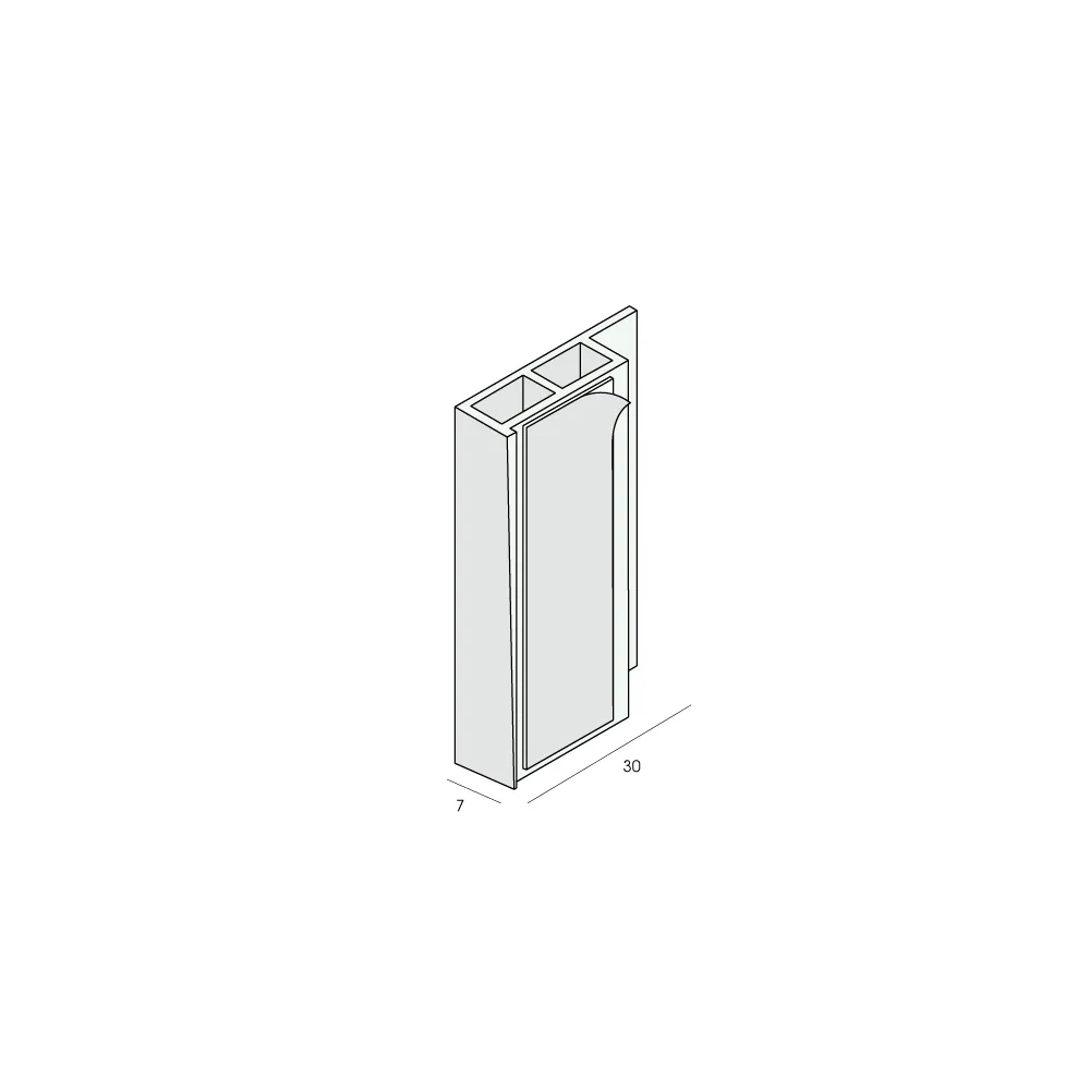 Tekening Holkamer platprofiel 30x7mm, zelfklevend
