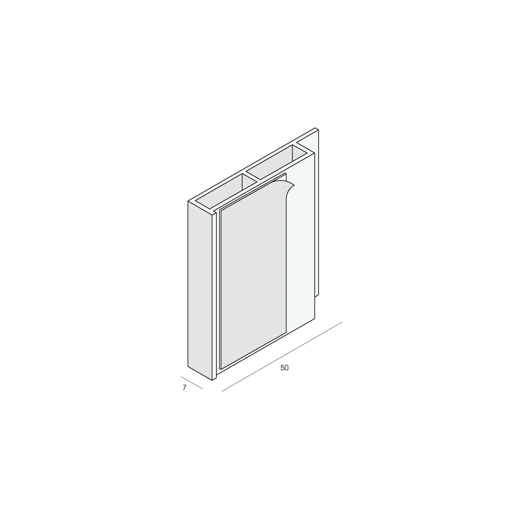 Tekening Holkamer platprofiel 50x7mm, zelfklevend