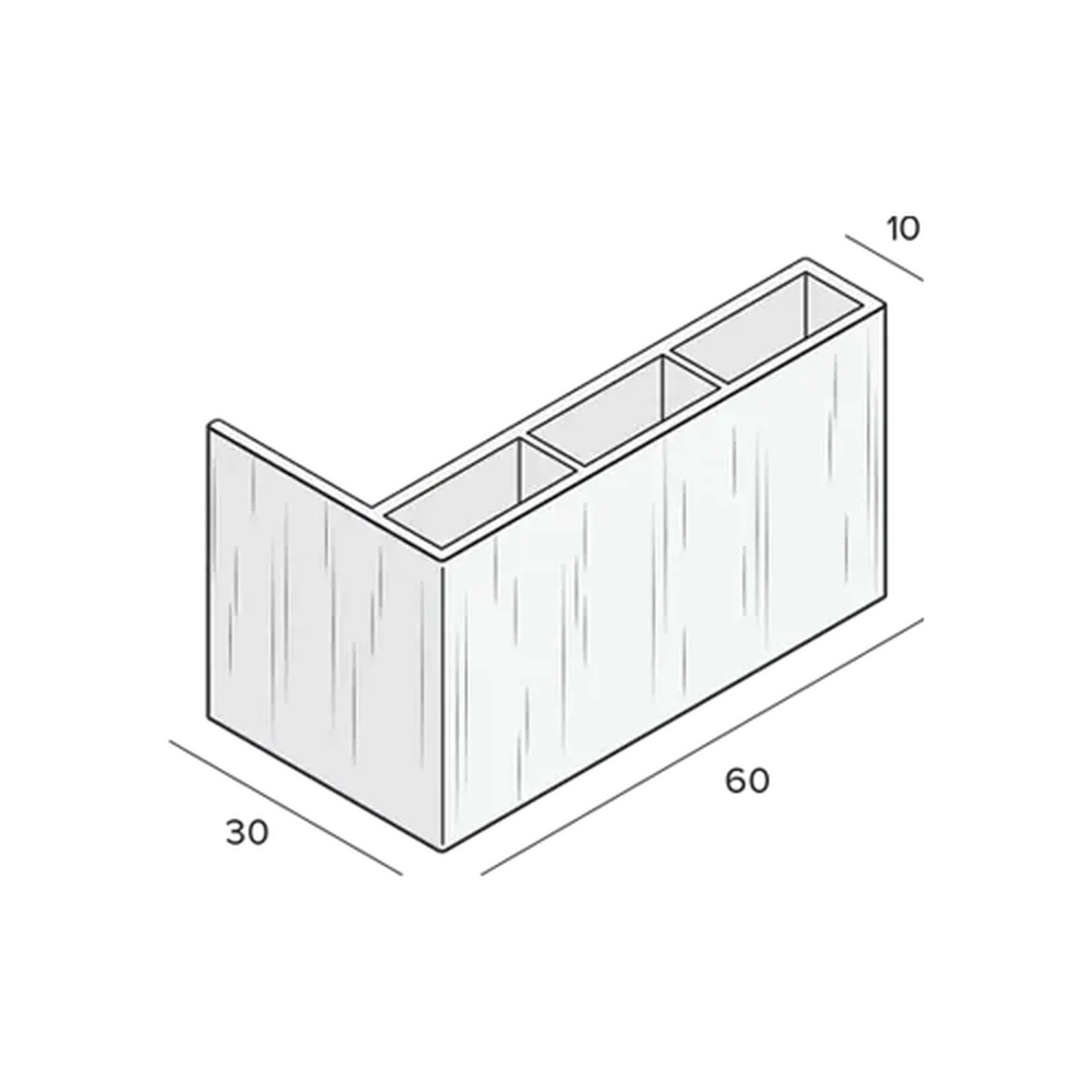 Tekening Hoekprofiel 60x30x10mm