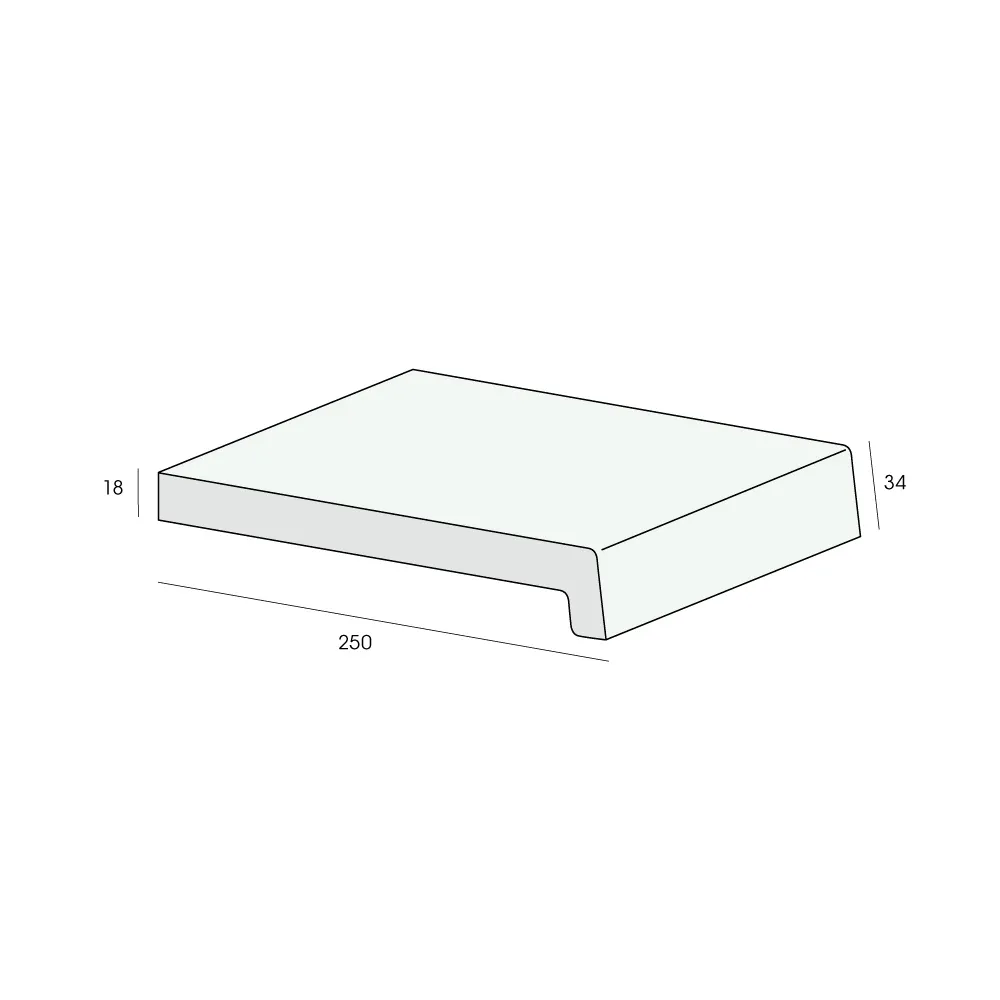 Tekening Prodec vensterbank  25cm