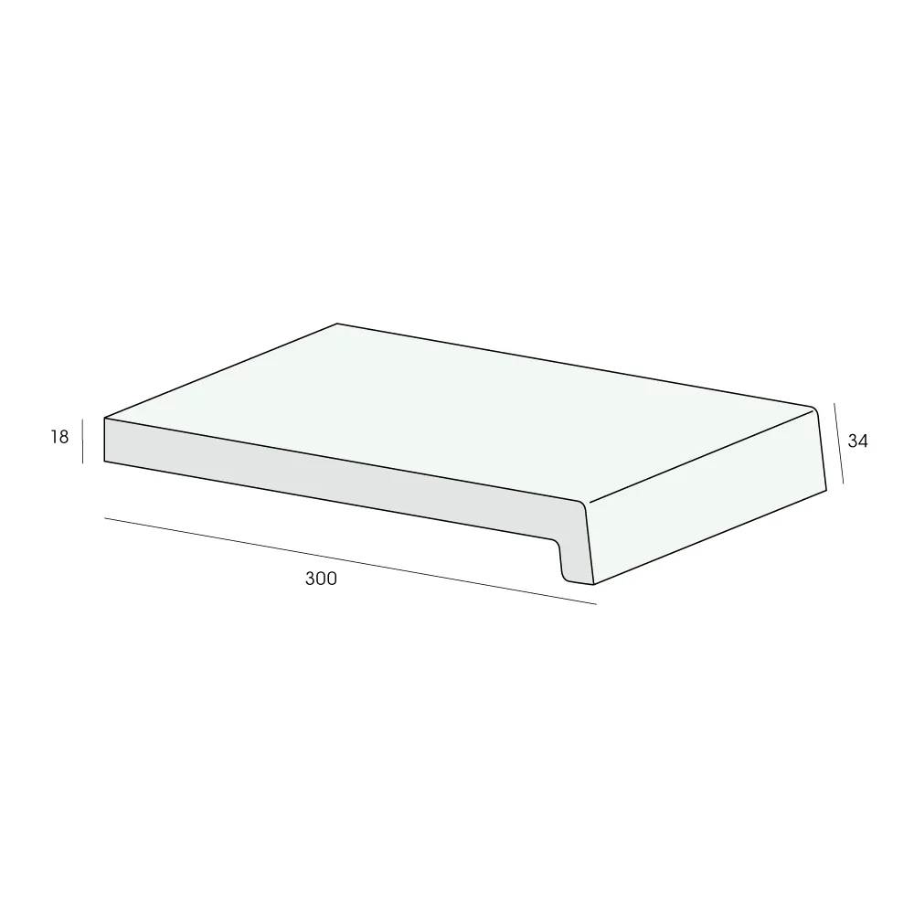 Tekening Prodec vensterbank  30cm
