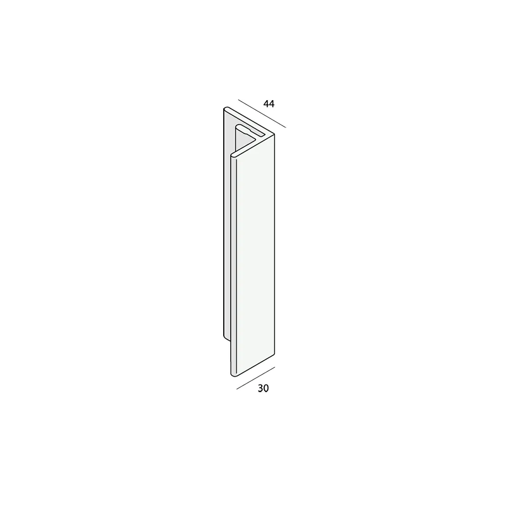 Tekening Verlengd eindprofiel 17x44mm Keralit