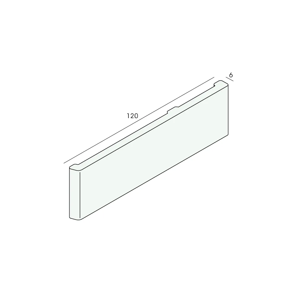 Tekening Prodec plint 120 x 6 mm