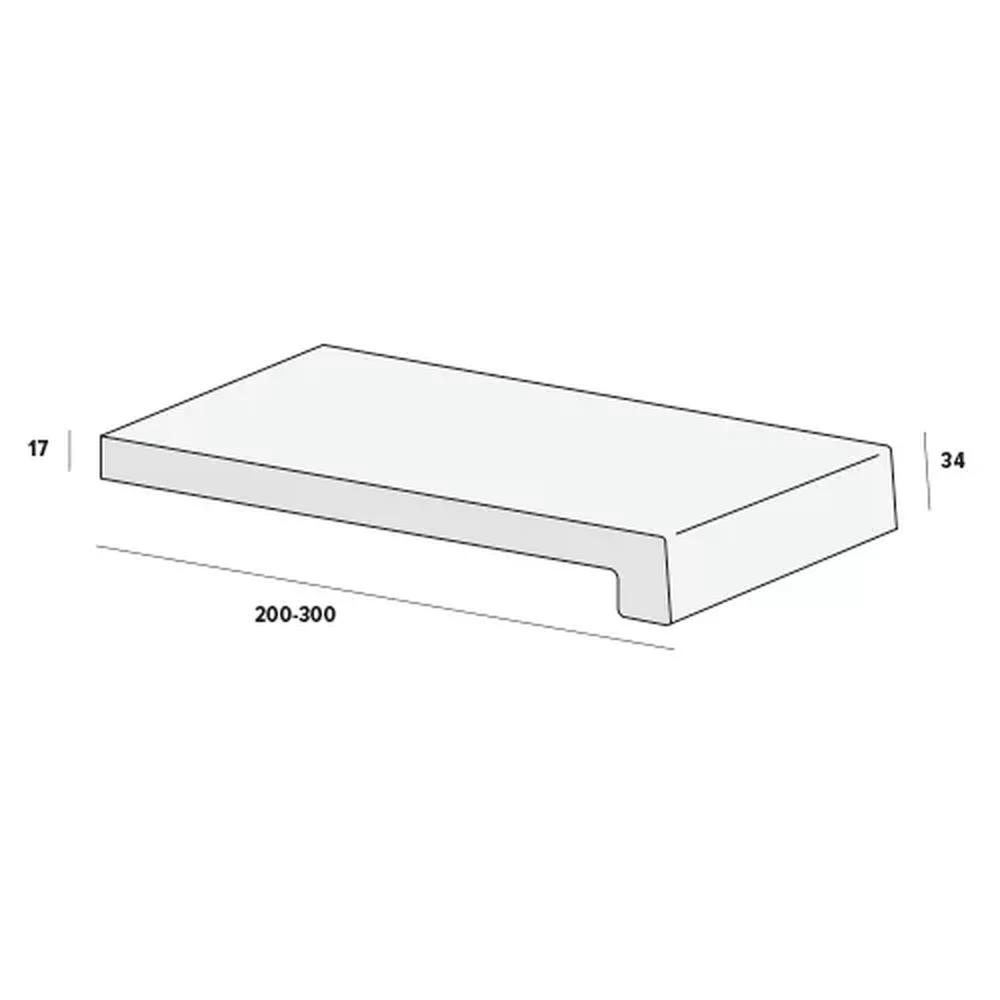 Tekening Werzalit  Vensterbank 200mm