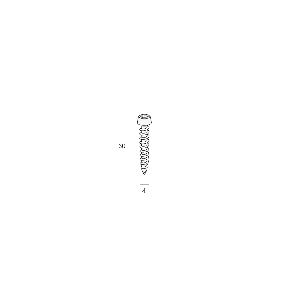 Tekening Unipanel schroef 4x30 100st incl.dopjes