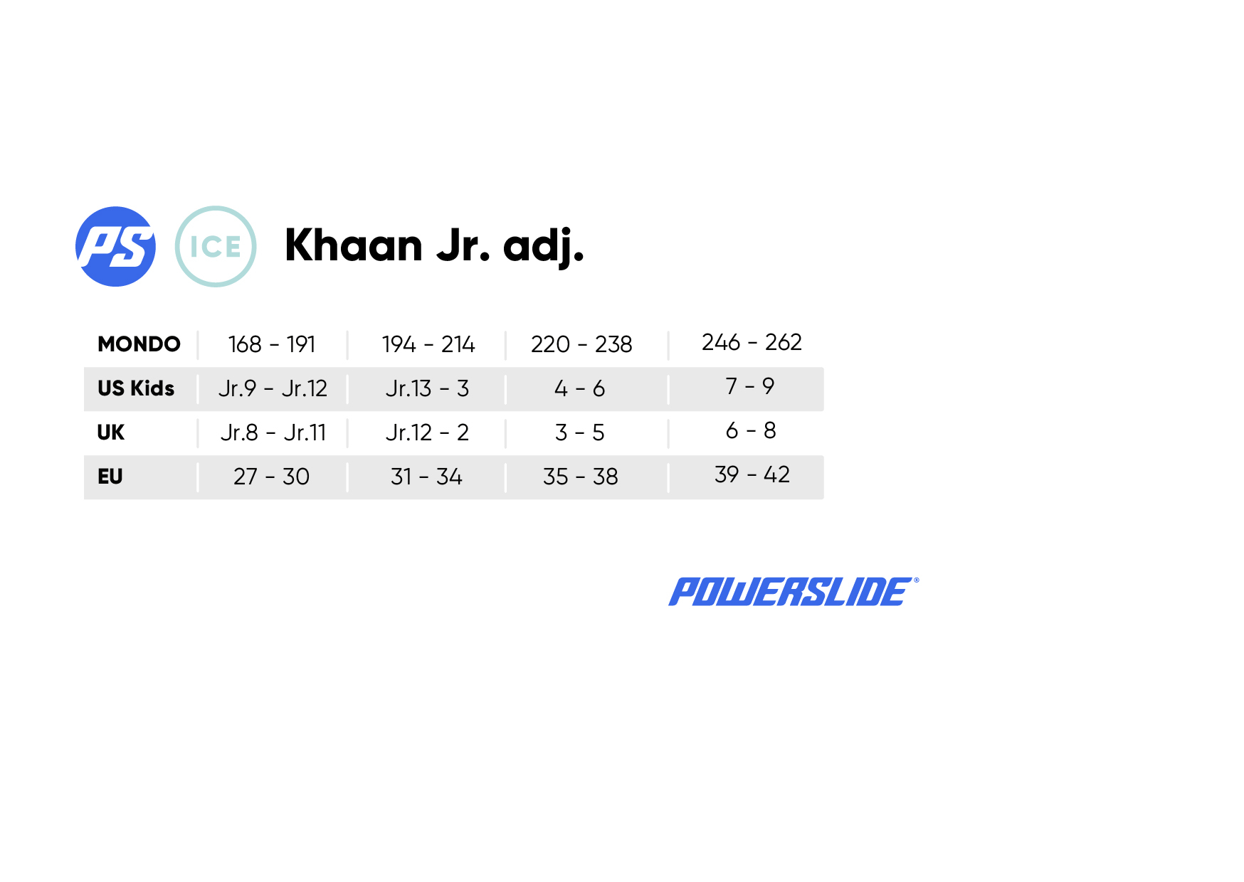 Size chart