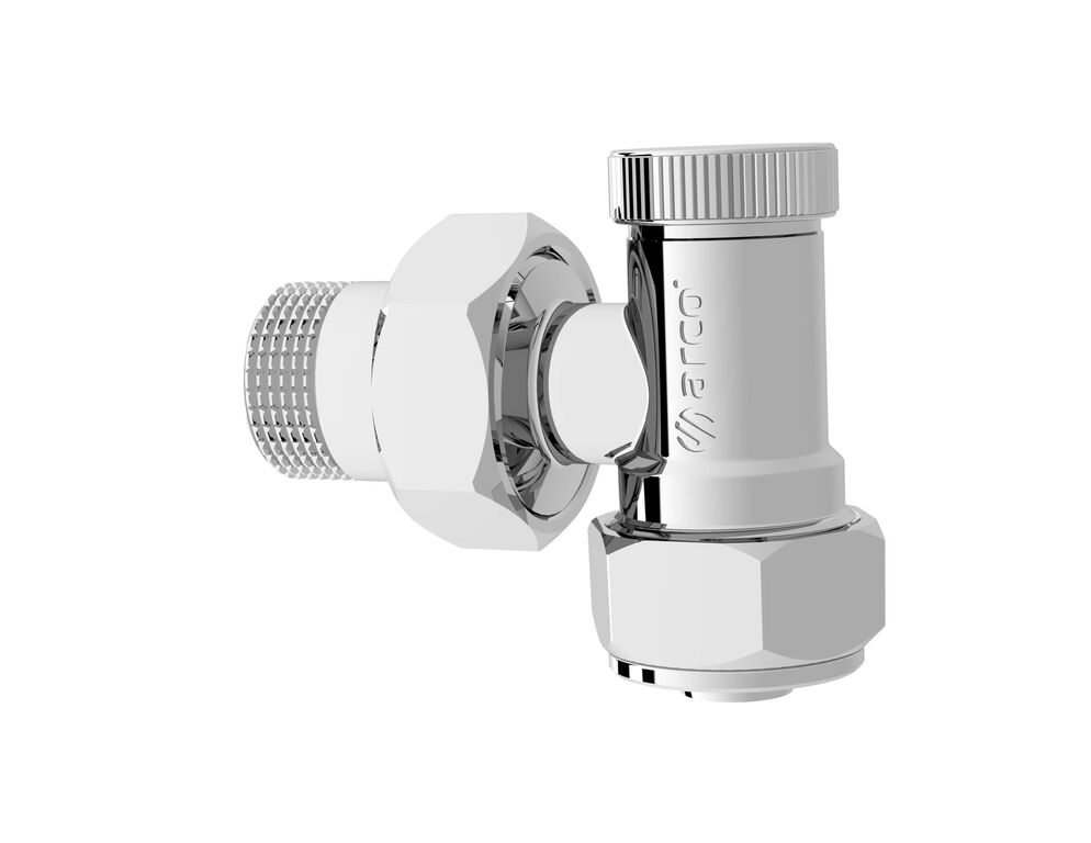 ARCO Angle lockshield valve for multilayer Polished chrome PN10