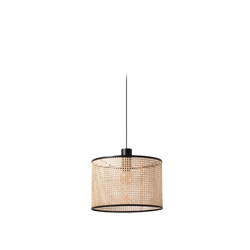 MAMBO COLGANTE NEGRO/RATTAN Ø450 1xE26
