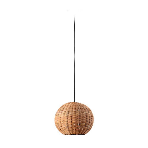 HAKA COLGANTE NEGRO/RATTAN Ø300 1xE26