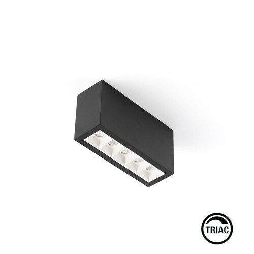 TROOP SUP 5x2W NEGRO-BLANCO 15º 4000K CRI90 TRIAC
