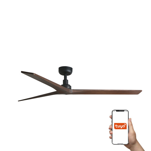 KLIM L Ø1500MM NEGRO 3 PALAS NOGAL OSCURO TUYA