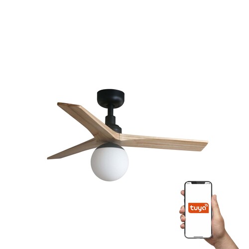 KLIM S Ø925MM NEGRO 3 PALAS PINO 1xE27 TUYA