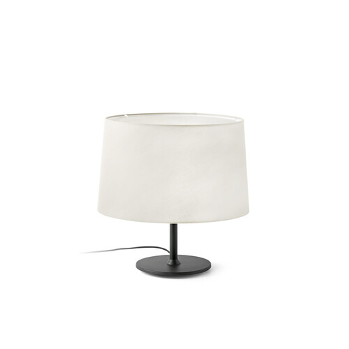 WINDSOR SOBREMESA NEGRO PANTALLA LINO 1xE27