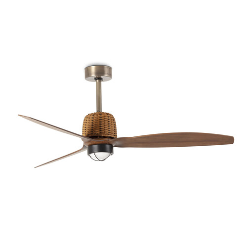 Wea Fans WEAVER M LED Old gold/walnut fan 3000K