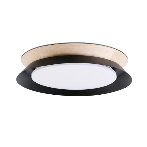 TENDER PLAFON NEGRO/MADERA LED 24W 3000K