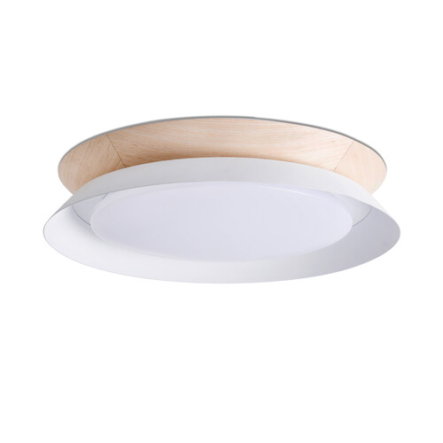 TENDER PLAFON BLANCO/MADERA LED 24W 3000K