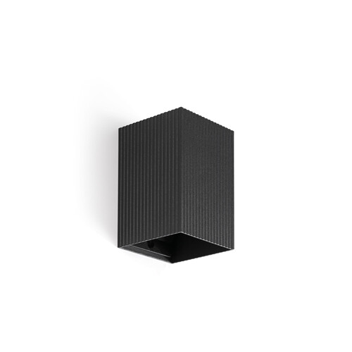 LUNE APLIQUE CUADRADO NEGRO ESTRIADO 1xGU10