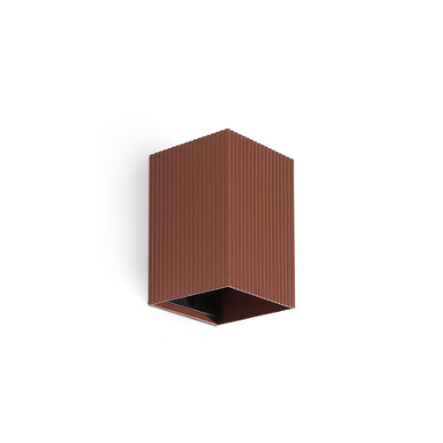 LUNE APLIQUE CUADRADO TERRACOTA ESTRIADO 1xGU10