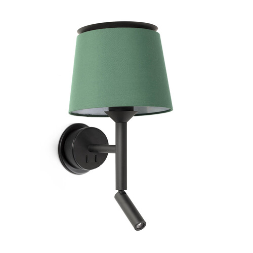 SAVOY APLIQUE LECTOR NEGRO PANT. VERDE 1xE26