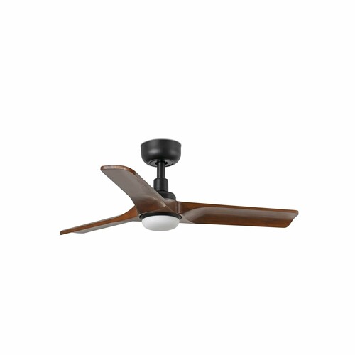 HEYWOOD S LED Black/dark wood fan