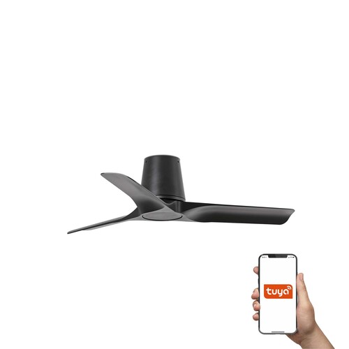 110V HEY TUB S Ø900 NEGRO 3 PALAS NEGRAS TUYA