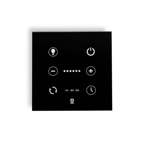 CONTROLADOR PARED NEGRO VENTILADOR DC C/LUZ DIM