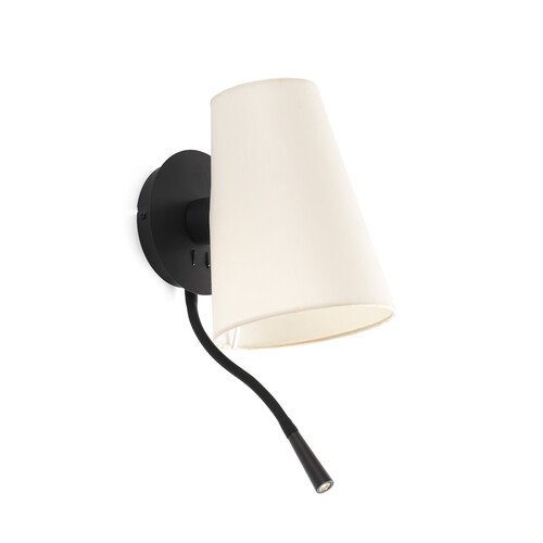 LUPE APLIQUE CON LECTOR LED NEGRO PANTALLA BEIGE