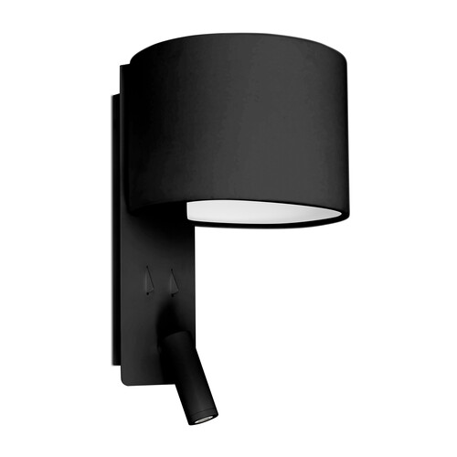 FOLD APLIQUE NEGRO 1XE27 CON LECTOR LED 3W