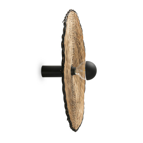COSTAS APLIQUE/PLAFON NEGRO P.RATAN E27 ø600*140mm